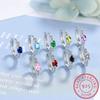 Oval 1,1 Karat Natürlicher Granat Amethyst Peridot Blauer Topas 925 Sterling Silber Creolen Ohrringe Damen Bunter Edelstein Hochzeits Schmuck