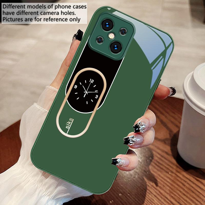 Wall Clock Color Pattern For Oppo Find X5 X8 Pro X3 Lite A72 58 73 54S F11 79 Reno 6 4Z 5G Nord N200 Tempered Glass Phone Case