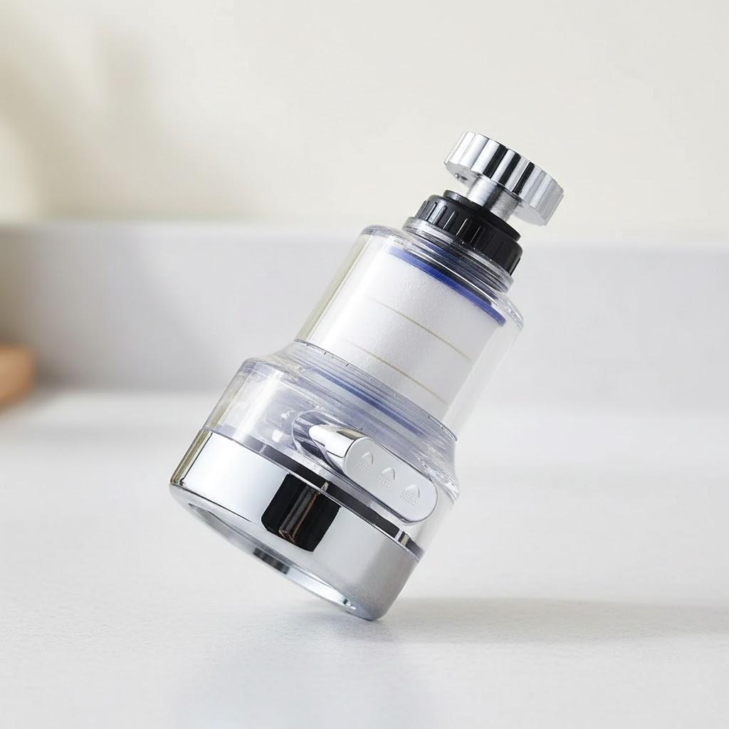 

Смеситель для раковины с поворотной насадкой 360°, 3 режима, аэратор с функцией экономии воды и усилением напора, рассеиватель с пузырьками, аксессуар для кухонного смесителя серебряный