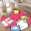 1pc Cat Family Office Round Area Rug, Indoor Mat Suitable ForOffice, Under Office Chairs Bedroom Living Room Home Decor, Room Deco 112