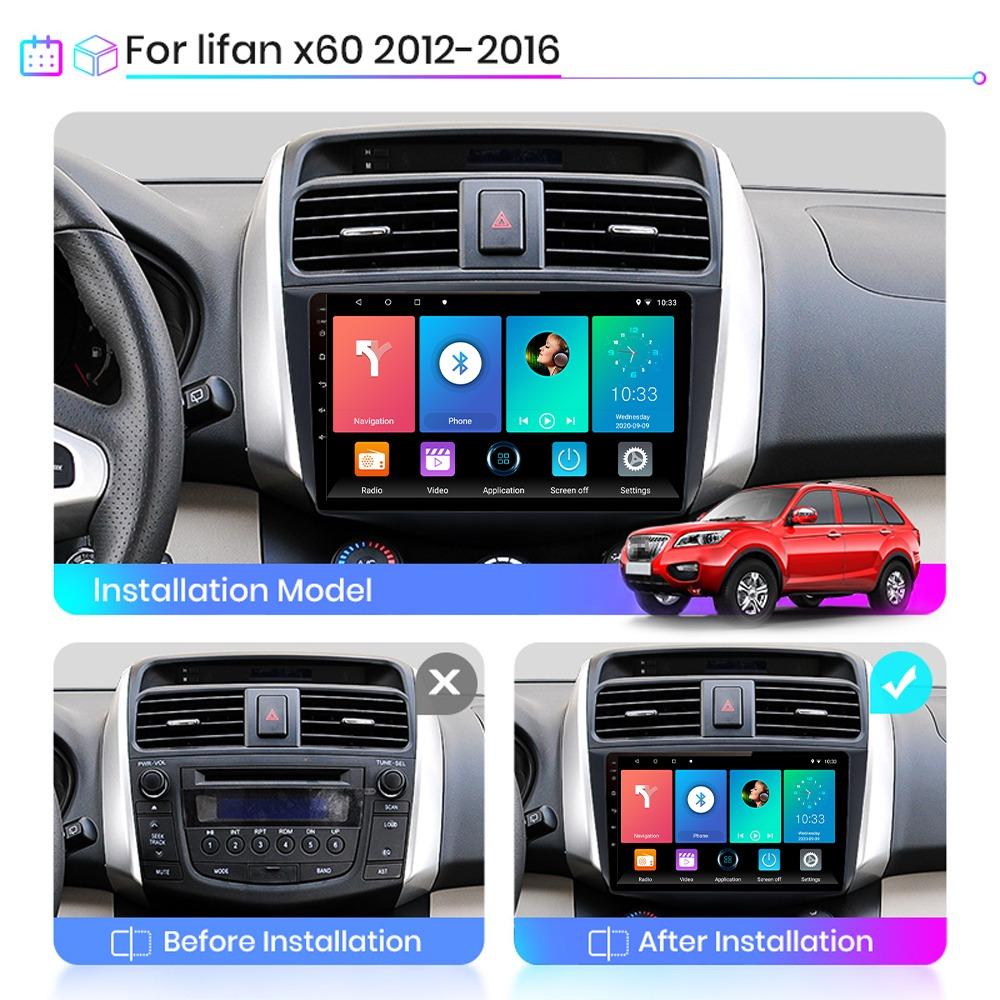 9 Inch Car Radio Carplay For Lifan X60 2012-2016 Car Multimedia Video Player GPS Navigation WIFI 4+64GB
