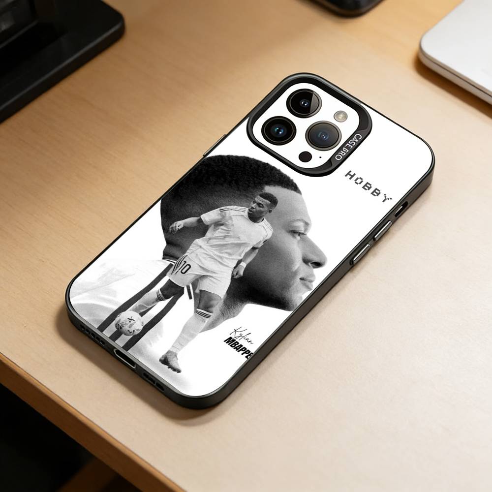 

Football Star FS-Mbappe Phone Case For iPhone 17,16,15,14,13,12,11 Plus,Pro Max,XS,Colorful Silver Black Cover iPhoneXSMAX
