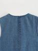 2025 Summer Women's Casual Denim Vest and High Waist Skirt Set with Lapels