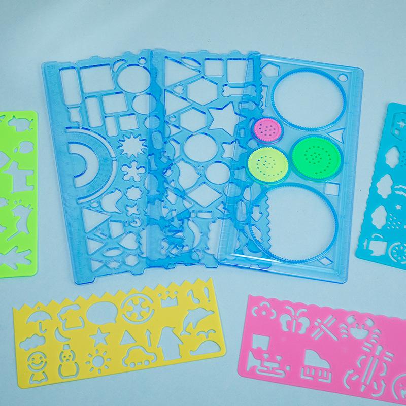 7-Piece Children s Spirograph Drawing Set: Multi-Functional Geometric Ruler for Students 20CM