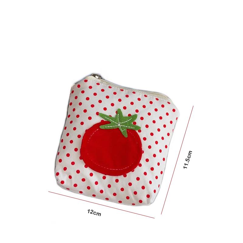 

1pcs Red Polka Dot New Tomato Coin Purse Korean Fashion Mini Portable Pouch for Lipstick Earphones Cards Keys Small Cute Shoulde