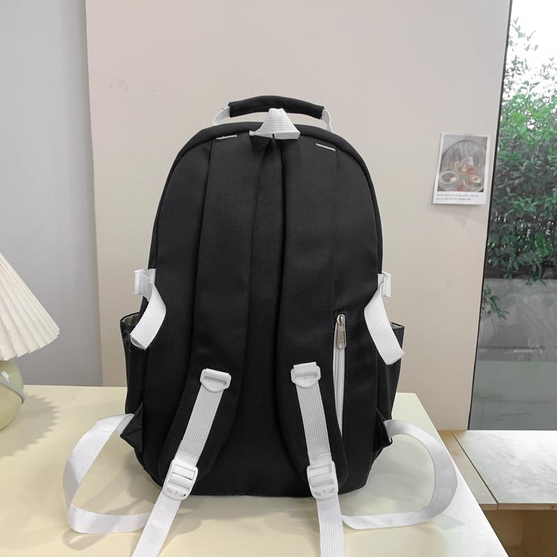 Color Block Backpack Female Junior High School Student Backpack Large Capacity Schoolbag Student Travel Bag