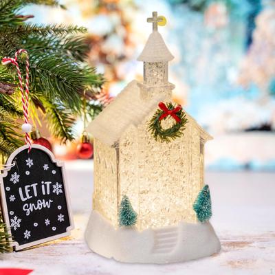 Night Light Birthday Gift Decor with Christmas Building for Hotel Shopping Center Winter