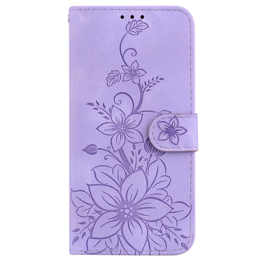 For Xiaomi Redmi K70E 5G/Poco X6 Pro 5G Cover Leather Wallet Case Lily Flower Imprint Phone Shell