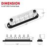 DaierTek 300A Negative Bus Bar 12V Distribution Block 6 X 3/8" M10 Terminal Studs 48V DC Positive Ground Busbar for Automotive
