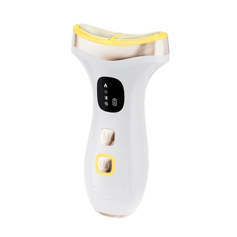 

Dispositivo de masaje facial y cuello reafirmante con luz LED y calor para rejuvenecimiento