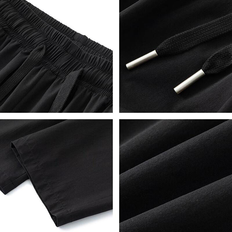 GENIOLAMODE Men's Casual Pants, Loose Straight-Leg, Versatile Drawstring Trousers, Simple Comfortable Men's Pants