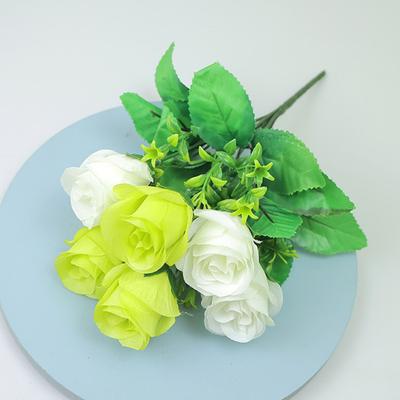 Artificial Rose Flower 6 Heads Fake Silk Floral Arrangement Realistic Rose Bouquet with Long Stem for Bridal Bouquet Valentines Day