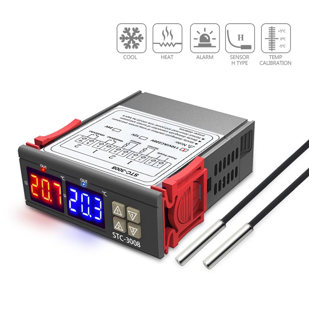 Dual Digital Display Thermostat Temperature Regulator Temperature