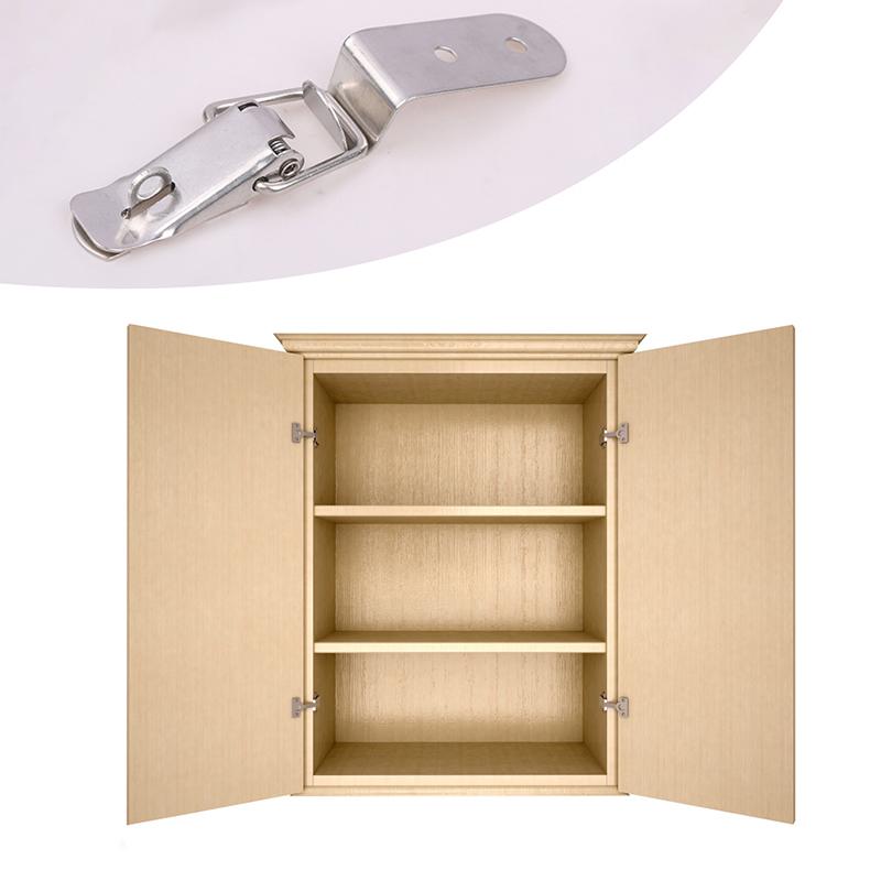 90 Degrees Duck-Mouth Buckle Hook Lock Stainless Steel Spring Loaded Draw Toggle Latch Clamp Clip Silver Hasp Latch Catch Clasp