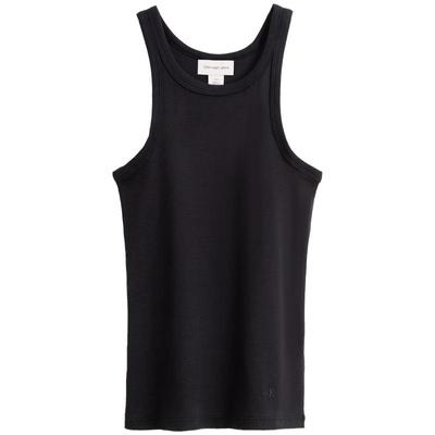 Jeans Unisex Ribbed Embroidered Tank Top