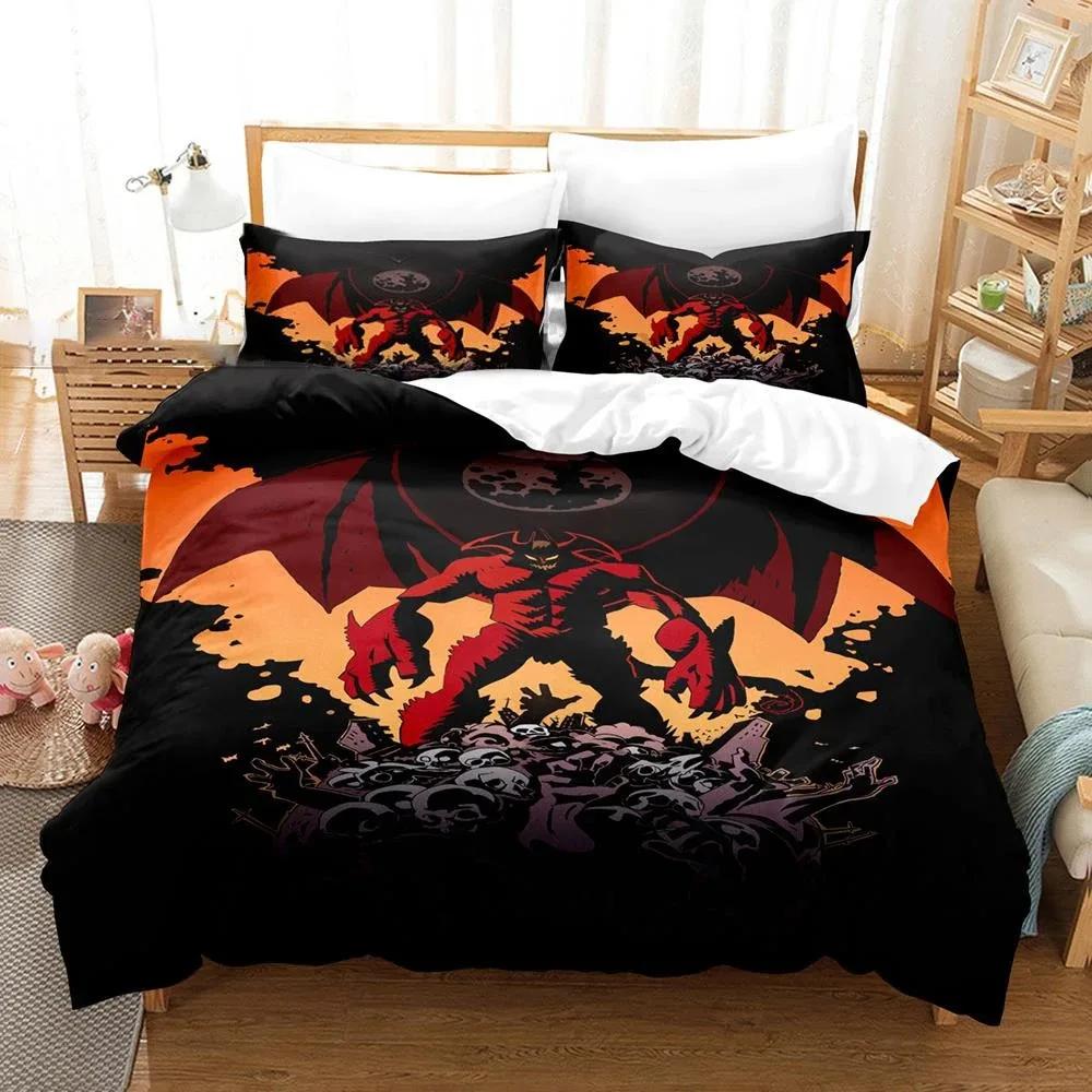 Devilman Crybaby Sängkläder Set Pojkar Flickor Tvilling Queen Size Påslakan Örngott Säng Barn Vuxen Mode Hemtextilextile