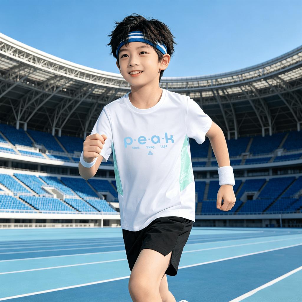 Children's Summer Outdoor Cool Splicing Color Contrasting Short Sleeve Top