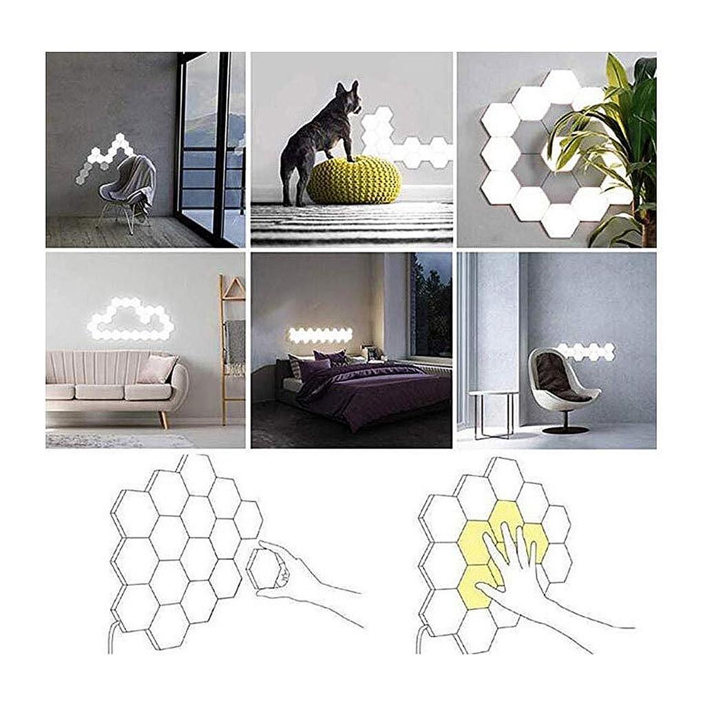 Hex LED Touch Light Decoration Wall Light for Barber Shop Living Room Hotel 110‑240VUS Plug