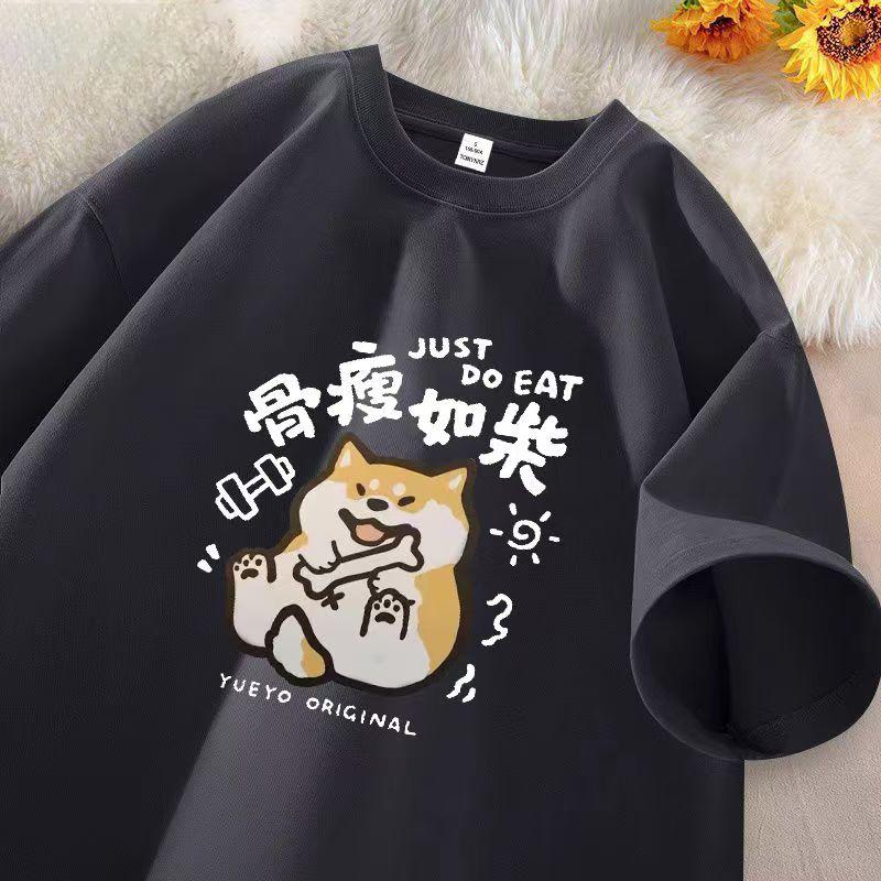 Cotton Round Neck Short Sleeve T-shirt Women's Spring and Fall Printing Loose T-shirt