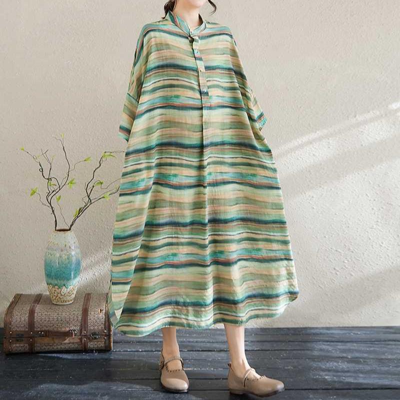 Spring Stand-up Collar Oversized Dress