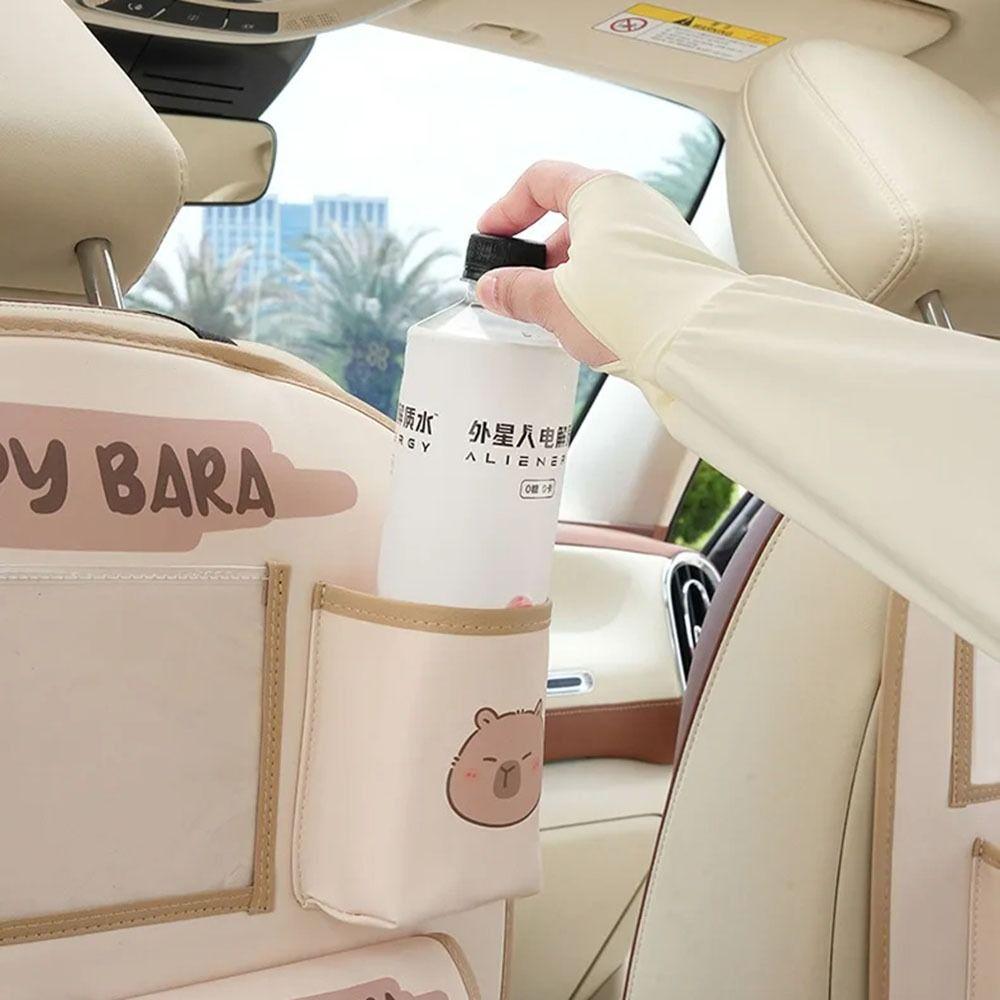 Anti-fouling Capybara Car Storage Bag Wear-resistant Cartoon Car Trash Can  Seat Back Foot Pad