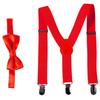 Kids Suspenders Bow Tie Set Boy Girl Retro Adjustable Suspenders Children Baby Braces Clip-on Trousers Wedding Ties Accessories