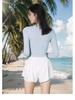 Women's Long Sleeve Conservative Tummy Control Two-Piece Swimsuit - Slimming Swimwear, 2025 Edition for Summer and Hot Springs.