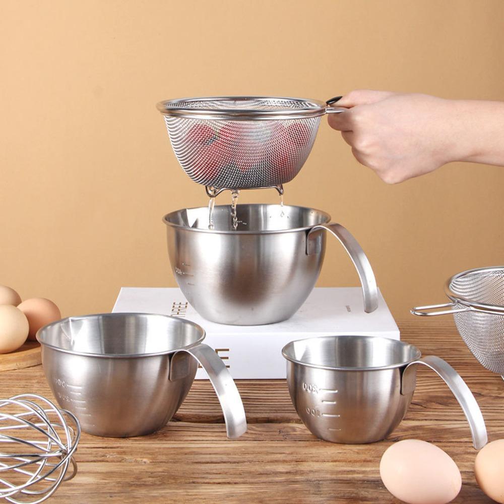 With Handle Soy Milk Filter Basket Fine Mesh Rice Colander Drain Basket Milk Tea Filter Baking