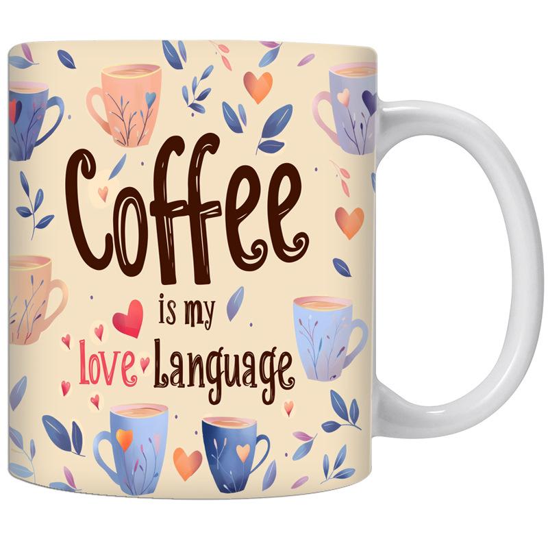 Новый Кофе - Мой Язык Любви Кофе Керамическая Кофейная Кружка Чайная Кружка Подарок 301-400ml