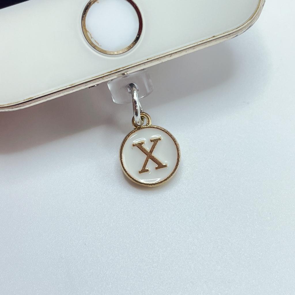 Dust Plug For Phone - Metal Pendant With 26 White English Letters - Dust Plug For Phone Jack,mobile Phone Decorations