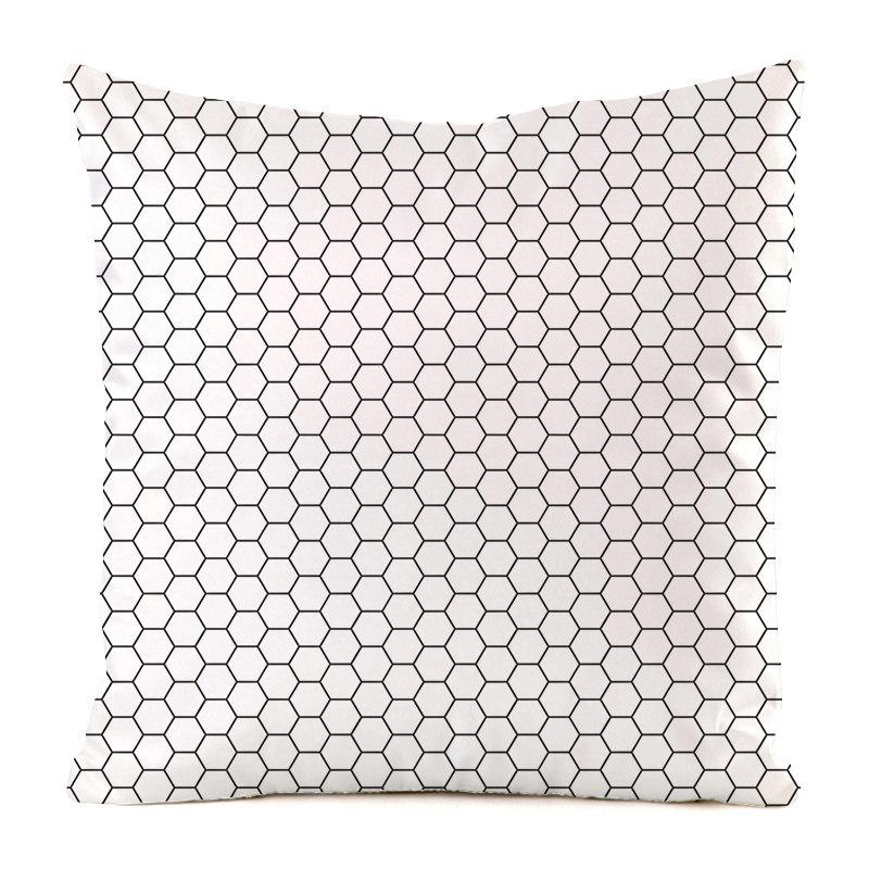 Nordic Minimalist Black And White Texture Digital Printing Short Plush Pillow Covers For Sofa Office Cushion Cover Home Goods