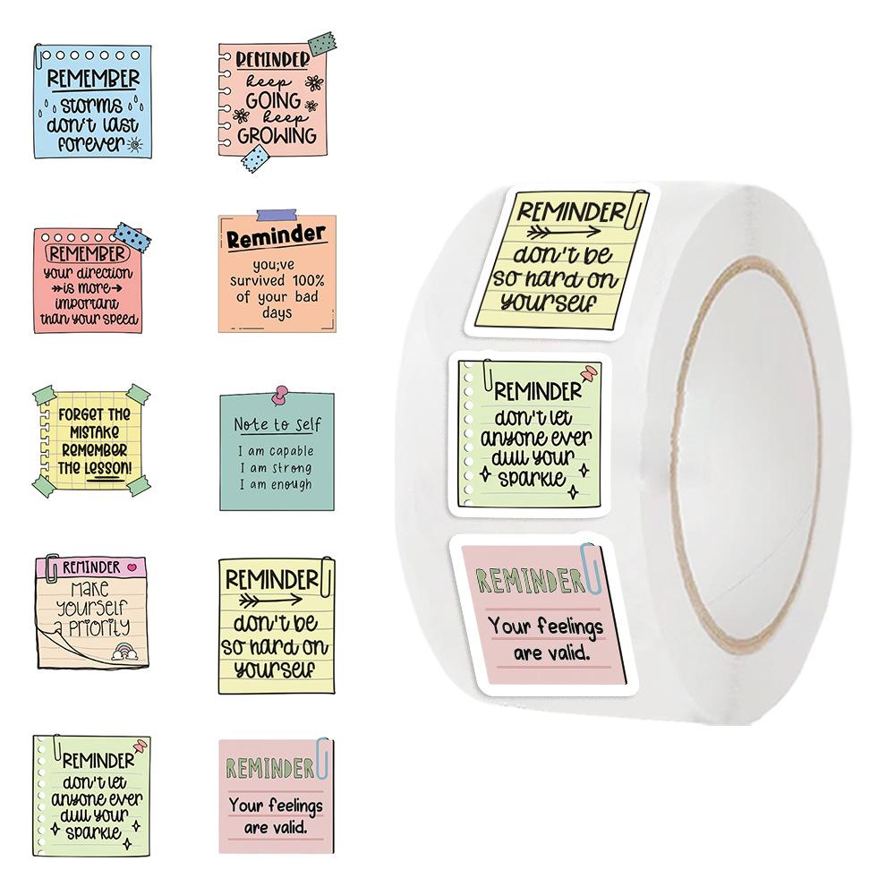 500 Pieces/roll Roll Stickers Tape Stickers Reminder Text Manual Account Material Envelope DIY Seal Stickers