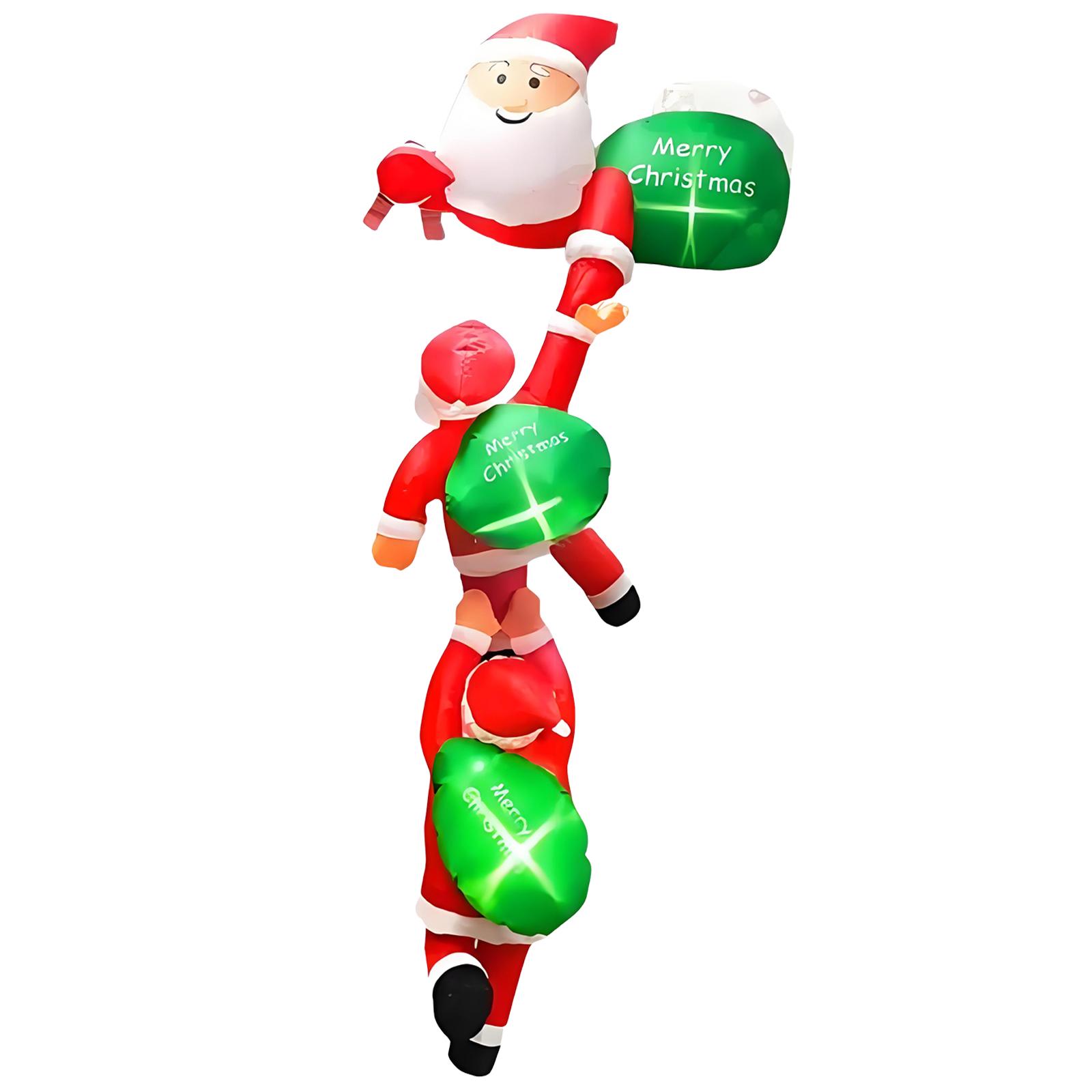

Xmas Inflatable Santa Decoration Weatherproof LED Light Character Ornament for Christmas Garden Parties разноцветный