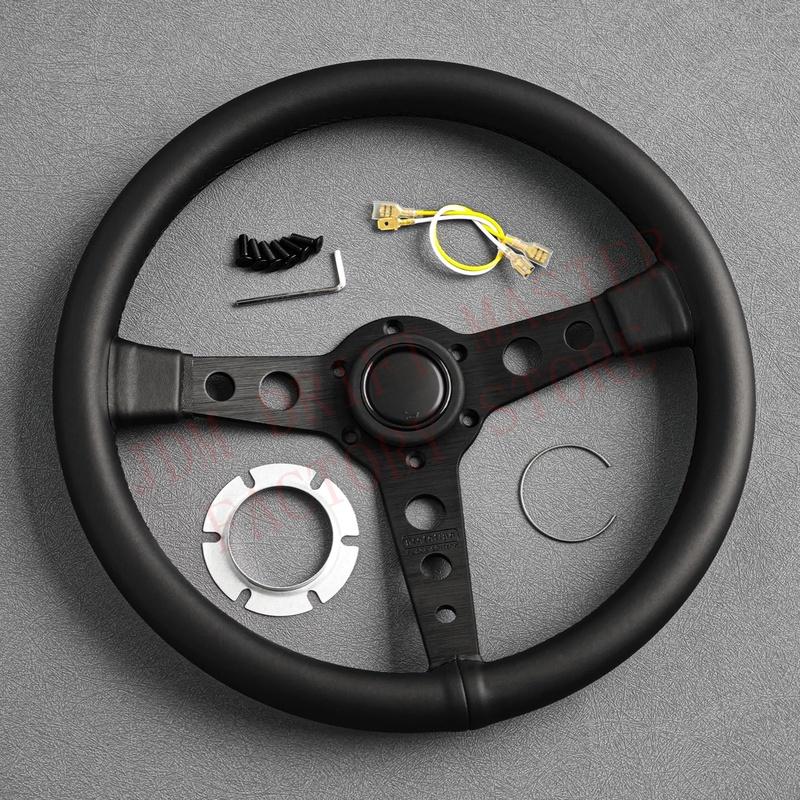 JDM Prototipo Black Edition Suede Leather Steering Wheel 350mm Car Sim Racing Sport Steering Wheel Auto Accessories