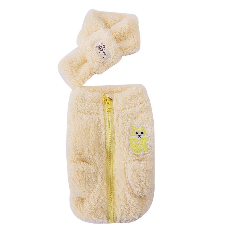 Cat Clothes Keep Warm In Autumn and Winter Jelly Bear Scarf Plush Winter Cat Kitten Anti-hair Loss Vest Cat Clothing