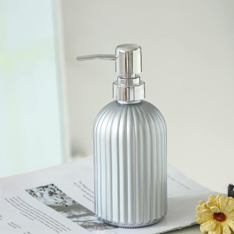 Nordic Luxury Glass Push-Top Bottle for Lotion, Hand Soap, Shampoo & Shower Gel