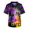 Fashion Men's Short Sleeve V Neck Printed Working Chest Pocket Carer Top