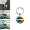 Decorative Glass Keychain Featuring Bright Tree Pattern For Home And Office Keys