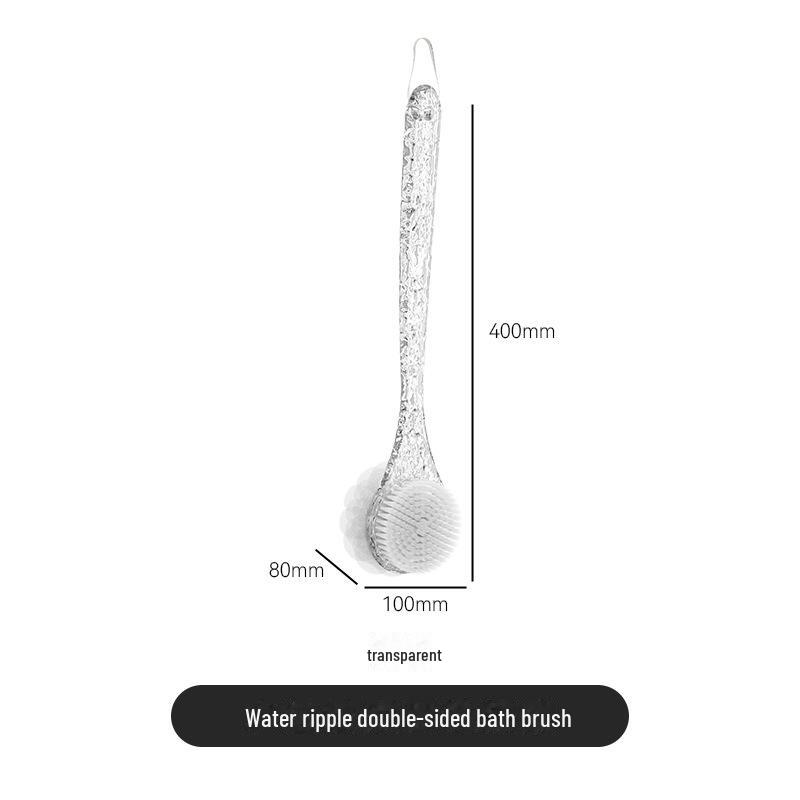 Dual-Sided Long Handle Bath Brush - Soft Bristle Back Scrubber for Home