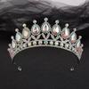 Wedding Tiara Bridal Crown Baroque Water Drop Crystal Crown Birthday Wedding Color Crystal Alloy Large Crown