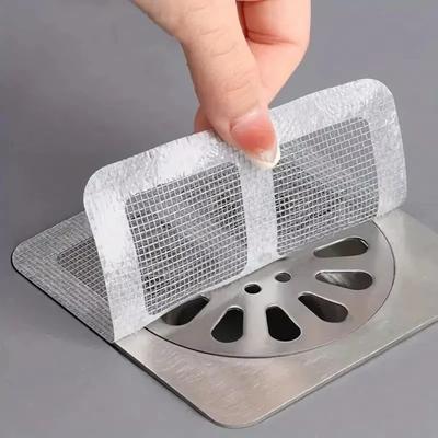 10pcs Drain Strainer Cover For Hair Stopper, Disposable Shower Drain Hair Catcher, Disposable Hair Catchers For Shower, Floor Si