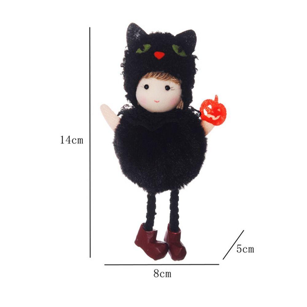 Scary Witch Black Cat Hanging Decoration Plush Halloween Witch Pendant  Holiday Decor