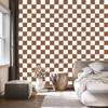 Checkerboard Wallpaper White, Orange and Beige for Living Room and Bedroom 50x1000