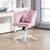Velvet-Feel Petal Back Office Chair - Pink