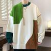 Mens Warm Sweaters Autumn Winter Korean Fashion Turtleneck Patchwork Pullovers Streetwear Pullover Casual Men Clothing