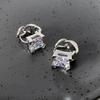 Kaltes Silber Quadratischer Zirkon Ohrstecker Damen Nischendesign Sinn Fortgeschritten Schwerindustrie Einfach Vielseitig Ohrringe Ohrringe