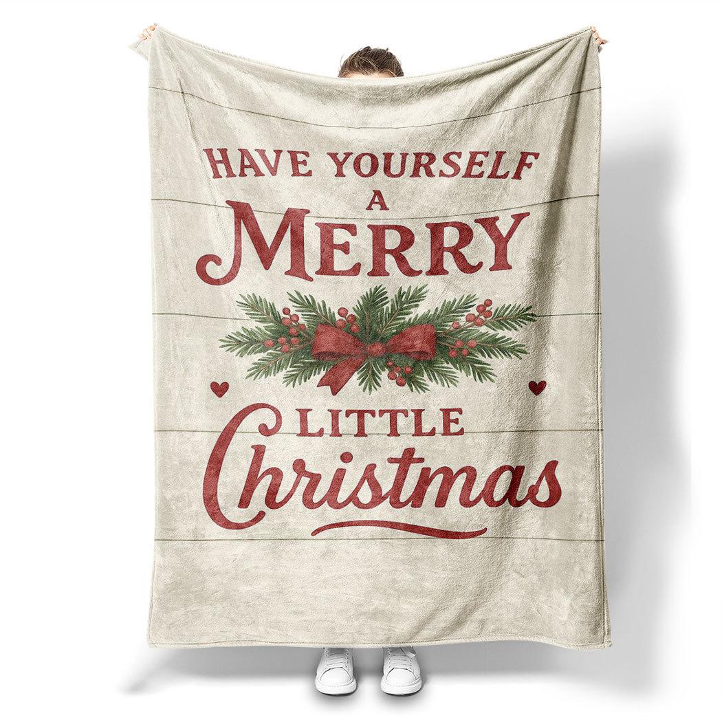 

Simple Christmas Letters Printed Blanket for Sofa Travel Camping Living Room Office Conditioning Blanket for All Seasons Gifts 75x90cm