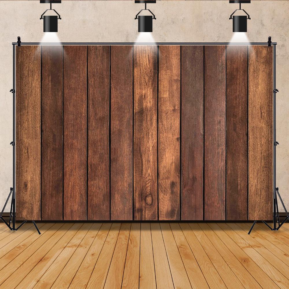 Wood Backdrop for Food Baby Portrait Photography Backdrops White Brown Wooden Board Plank Background for Party Decor Custom