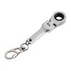Small 10mm Ratchet Spanner Portable Wrench with Key Chain 180 Degree Rotatable