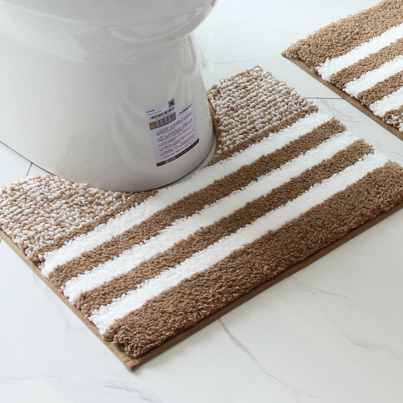 Thickened U-Shaped Non-Slip Absorbent Toilet Mat - Dirt-Resistant Bathroom and Bedside Carpet